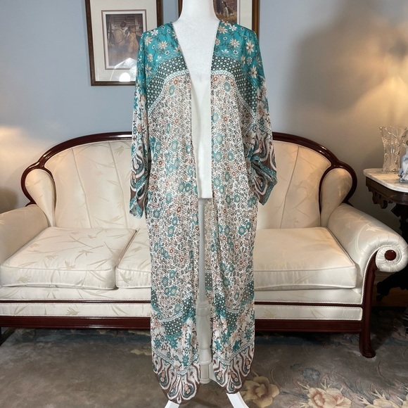 Semi Sheer Bohemian Long Chiffon Duster - Picture 15 of 16